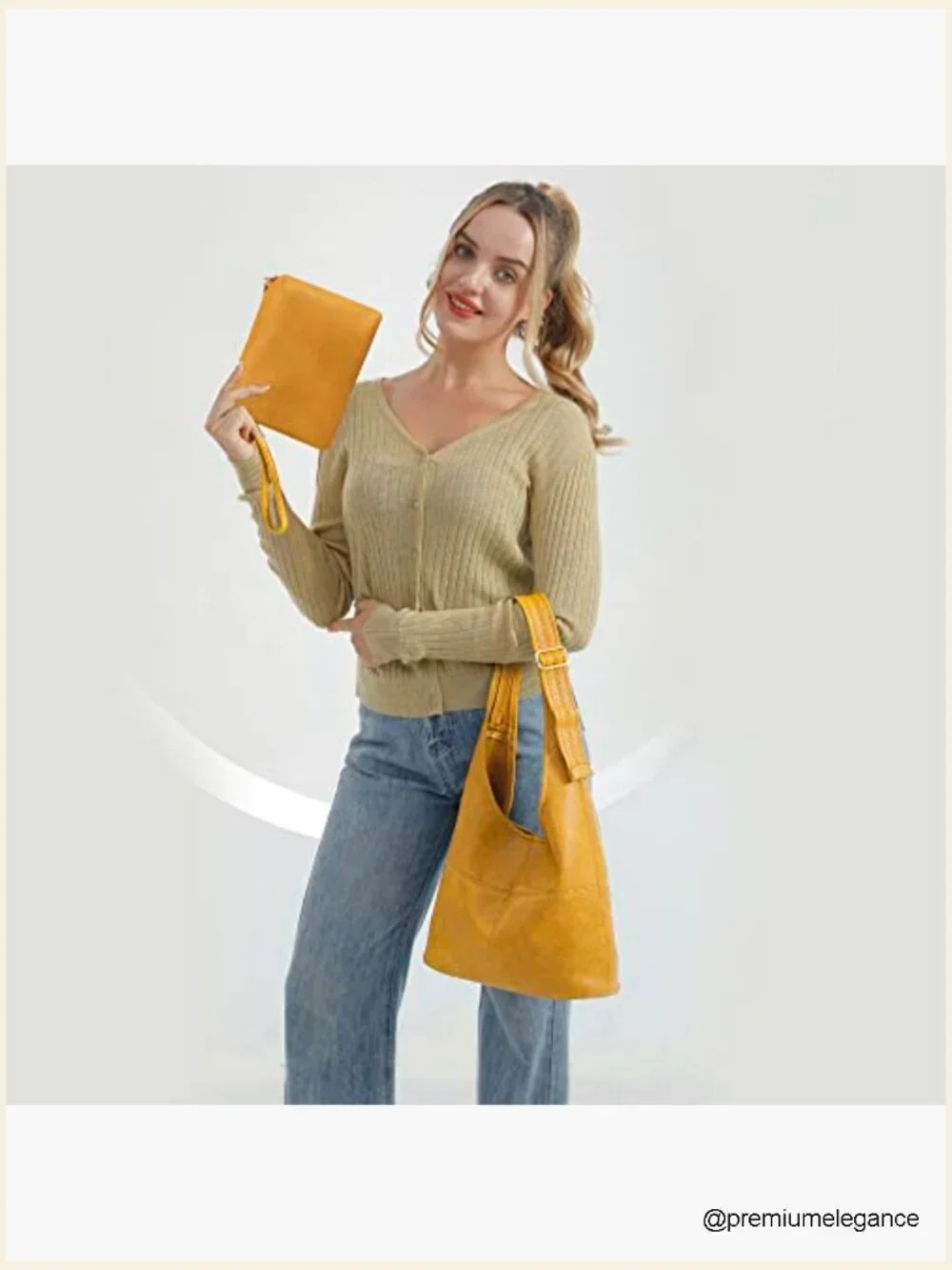 Ultra Soft Slouchy Hobo Bag with Cosmetic Pouch, Adjustable Strap